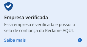 (4play br é confiável). A imagem mostra um cartão de verificação de empresa do site Reclame AQUI. No canto superior esquerdo, há um ícone de escudo azul com um tique branco, indicando que a empresa é verificada. Abaixo do ícone, há o texto **"Empresa verificada"** em negrito. Em seguida, há a frase **"Essa empresa é verificada e possui o selo de confiança do Reclame AQUI."**. No canto inferior esquerdo, há um link azul com o texto **"Saiba mais"**. O fundo do cartão é azul claro, e o texto é preto, exceto pelo link, que está em azul. Esse cartão tem um design simples e direto, destacando a confiabilidade da empresa dentro da plataforma Reclame AQUI.